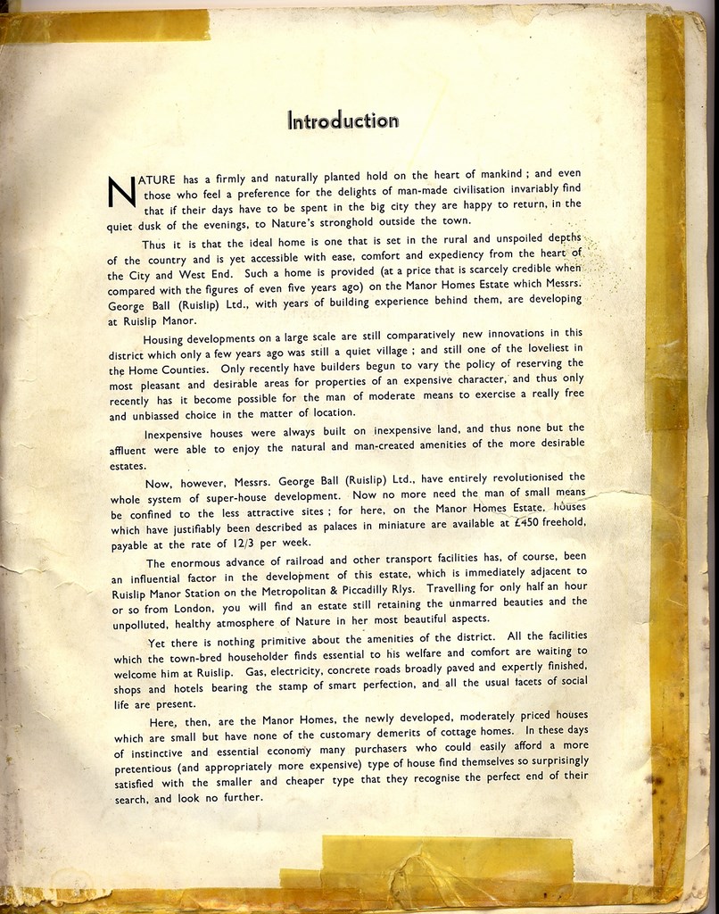 Manor Homes 1930'S Sales Brochure Page 3
